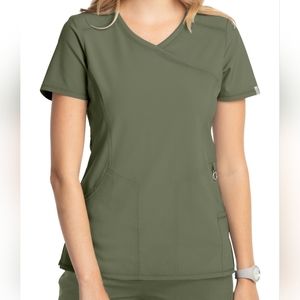 Cherokee Infinity Mock Wrap Top olive